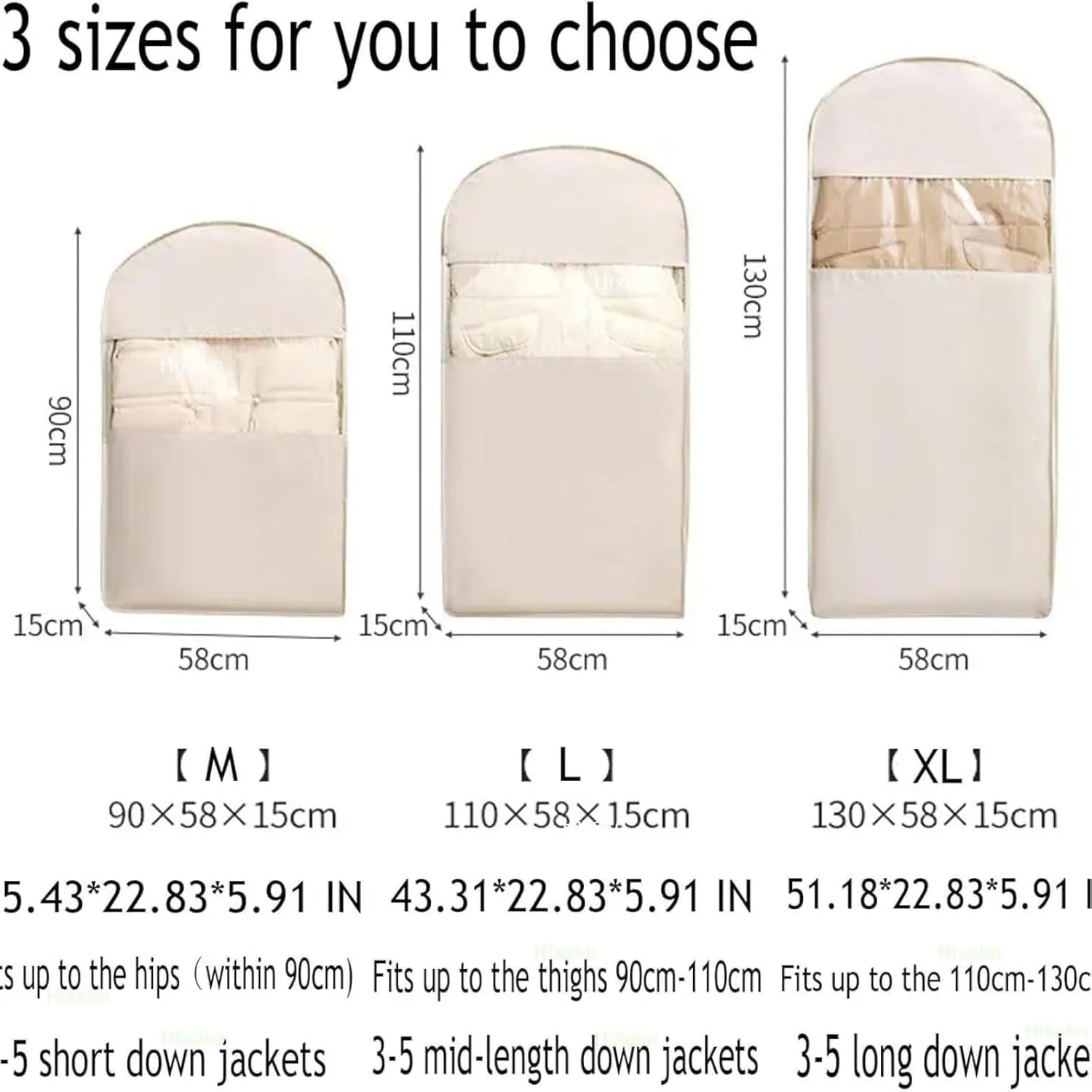 2025 Space Saving Hanging Garment Bag with Self Compression Zipper, Dust Cover Clothes Bags for Down Coat, Otherwisie Space Saver Hanging Garment Bags for Closet Storage (Pink,L)