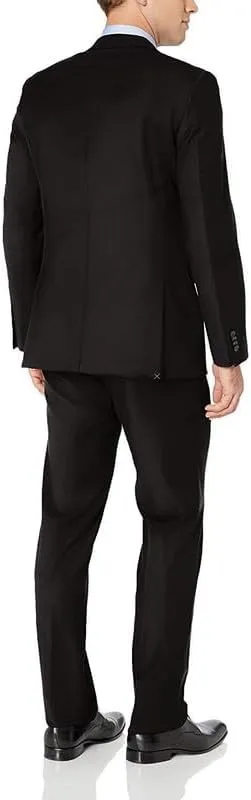 Adam Baker Men's 100% Wool Modern Fit Single Breasted Three Piece Tuxedo - Colors