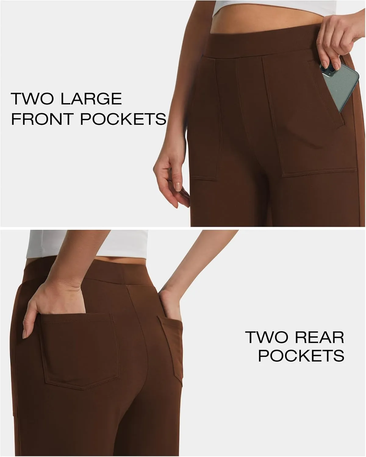 AFITNE Women's Wide Leg Yoga Dress Pants High Waist Stretchy Pull On Work Pants Cropped Casual Lounge Ankle Pants