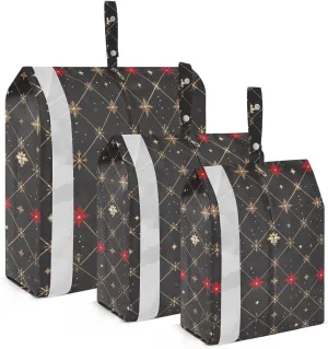 Argyle Red Gold 3 Set Travel Packing Cubes For Suitcases Foldable Closet Storage Bag Bags For Suitcase Organizers And Storage