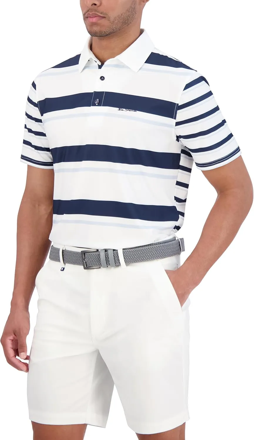 Ben Sherman Men's Performance Polo Shirts Stretch, Extra Soft Fabric, Moisture-Wicking, Odor Resistant