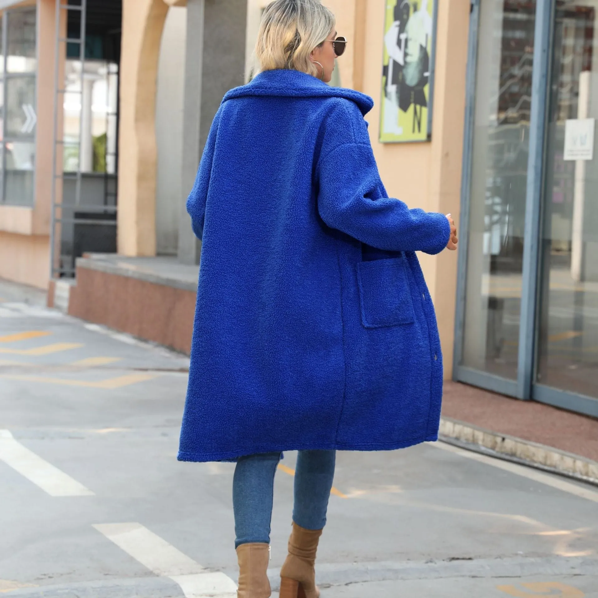 BerriesJam - 2024 Solid Color Buckle Lengthened Double-sided Cashmere Coat