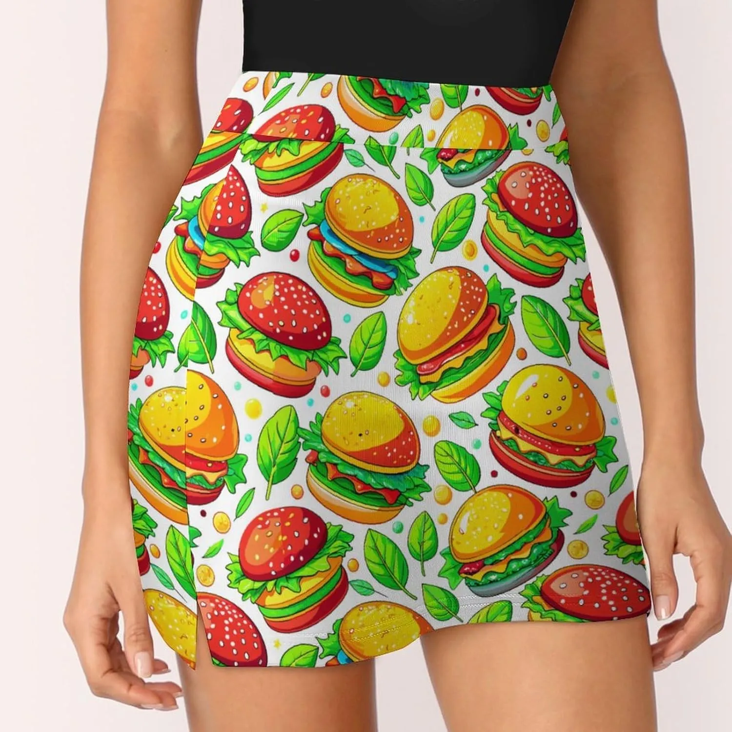 Blue Yellow Floral Rose Pattern Mini Pleated Skirts for Women Sexy Mini Skirt Short Cargo Skirt Skater A-line Pleated Skirt