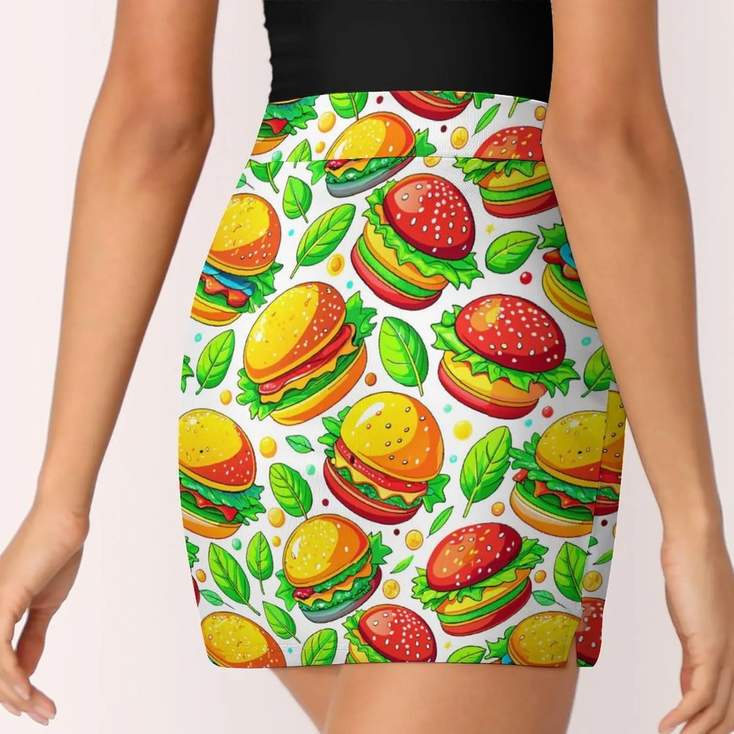 Blue Yellow Floral Rose Pattern Mini Pleated Skirts for Women Sexy Mini Skirt Short Cargo Skirt Skater A-line Pleated Skirt