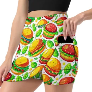 Blue Yellow Floral Rose Pattern Mini Pleated Skirts for Women Sexy Mini Skirt Short Cargo Skirt Skater A-line Pleated Skirt