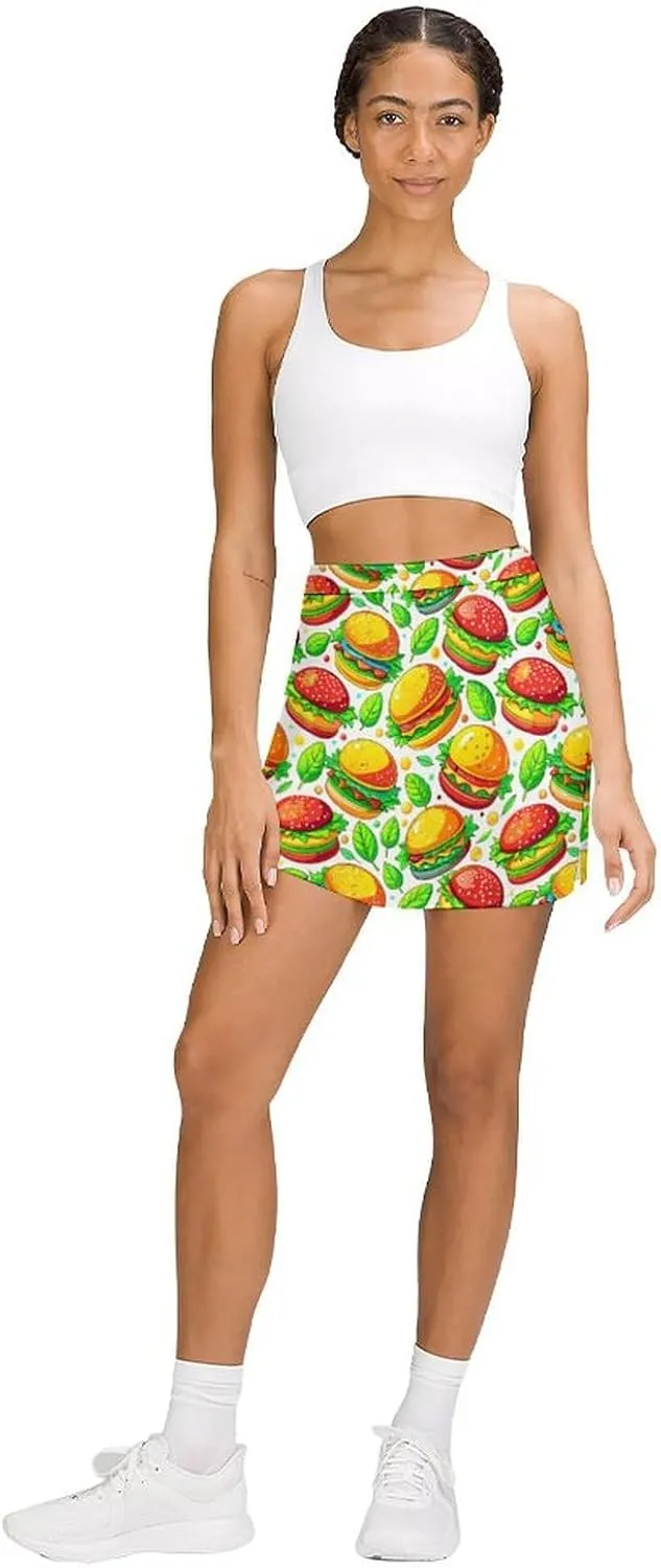 Blue Yellow Floral Rose Pattern Mini Pleated Skirts for Women Sexy Mini Skirt Short Cargo Skirt Skater A-line Pleated Skirt