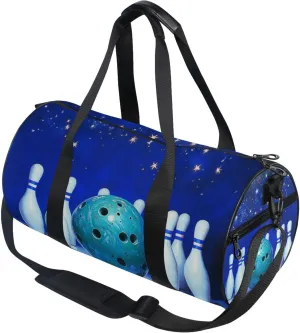 Bowling Sports Galaxy Gym Duffle Bag Women Men Sports Fitness Bag for Travel Workout Gymnastics Dance Ballet