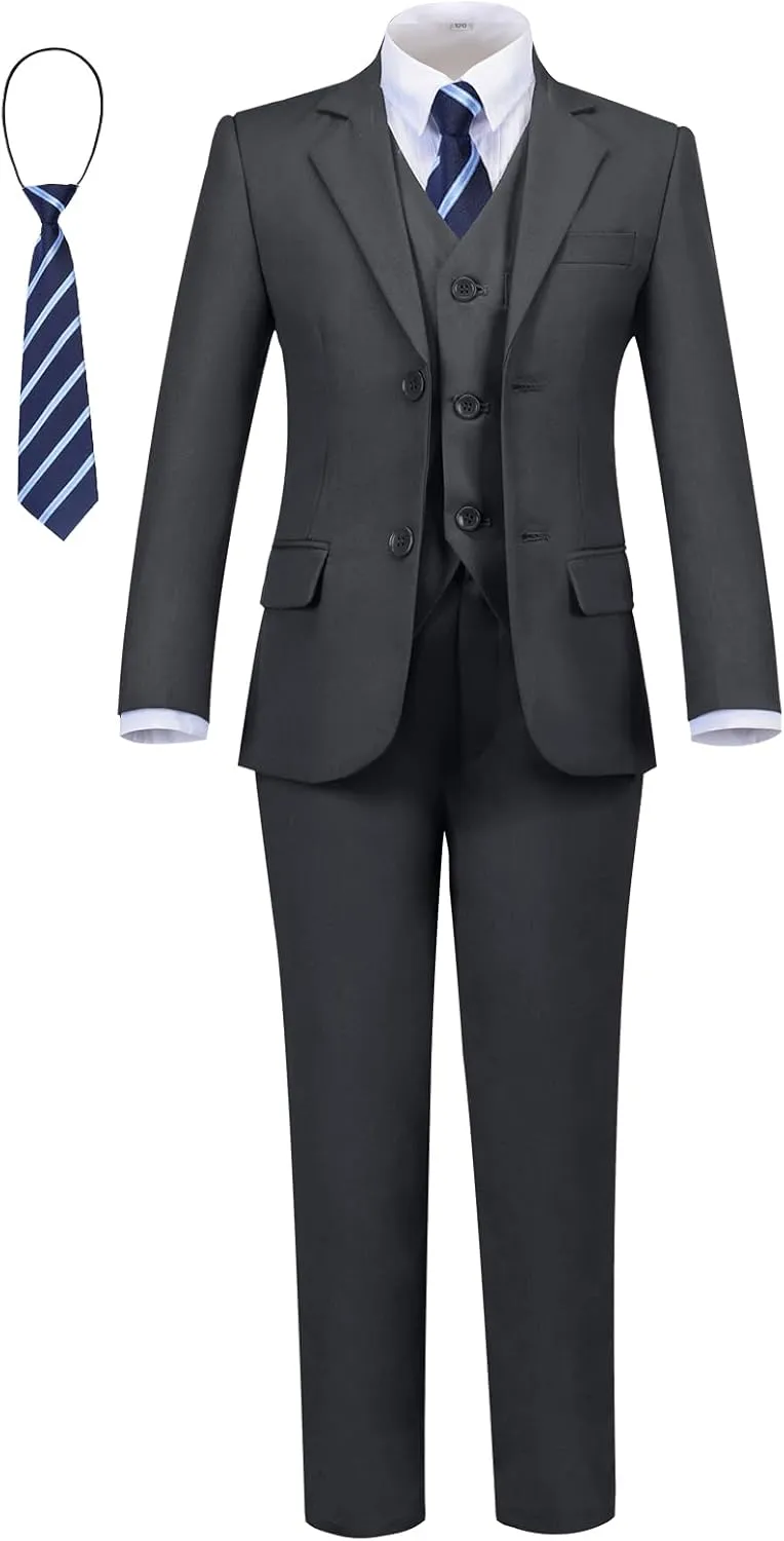 Boys' Formal Slim Fit Suit Set 5 Piece Boys Suit Dress Clothes Ring Bearer Outfit