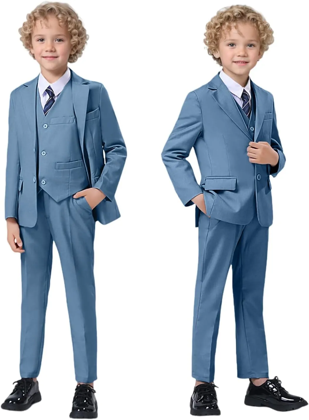 Boys' Formal Slim Fit Suit Set 5 Piece Boys Suit Dress Clothes Ring Bearer Outfit
