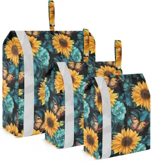 Butterfly Flowers Packing Cubes for Travel 3 Set Packing Compression Cubes Suitcase Organizer Bags Set for Travel