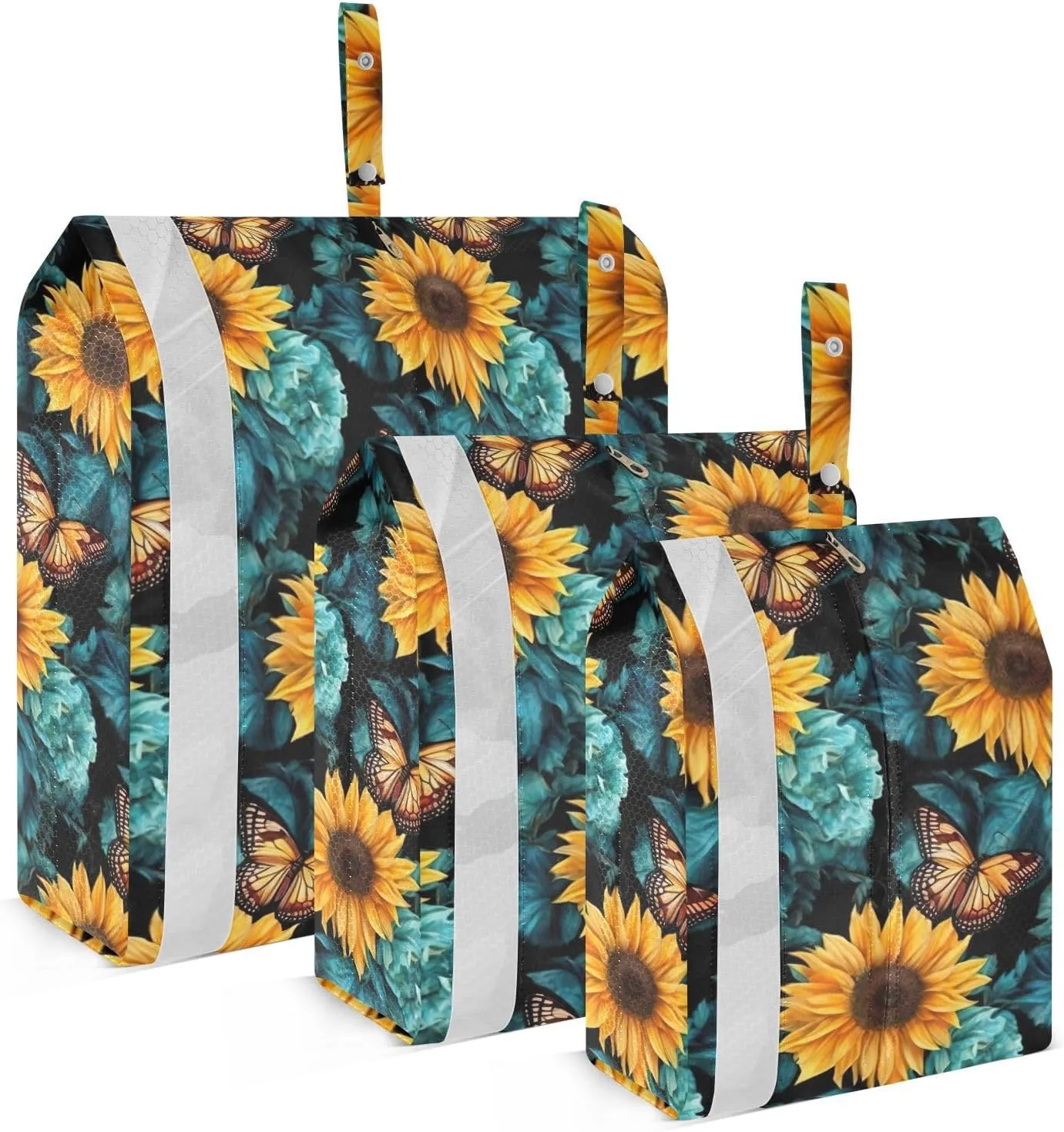 Butterfly Flowers Packing Cubes for Travel 3 Set Packing Compression Cubes Suitcase Organizer Bags Set for Travel
