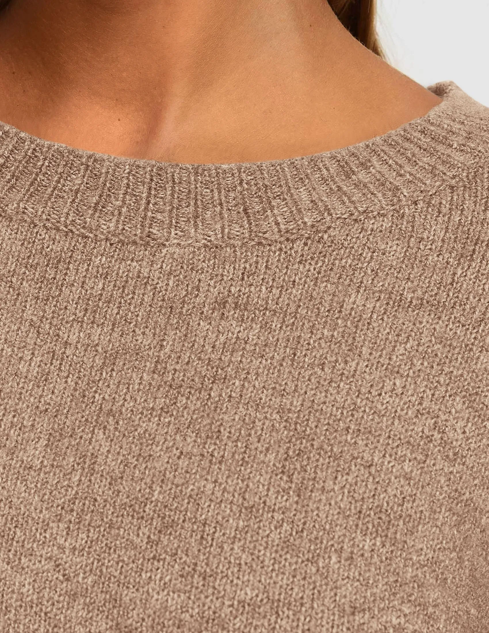 Casual Crew Neck Long Sleeve Pullover Ribbed Knit Loose Fit Sweaters