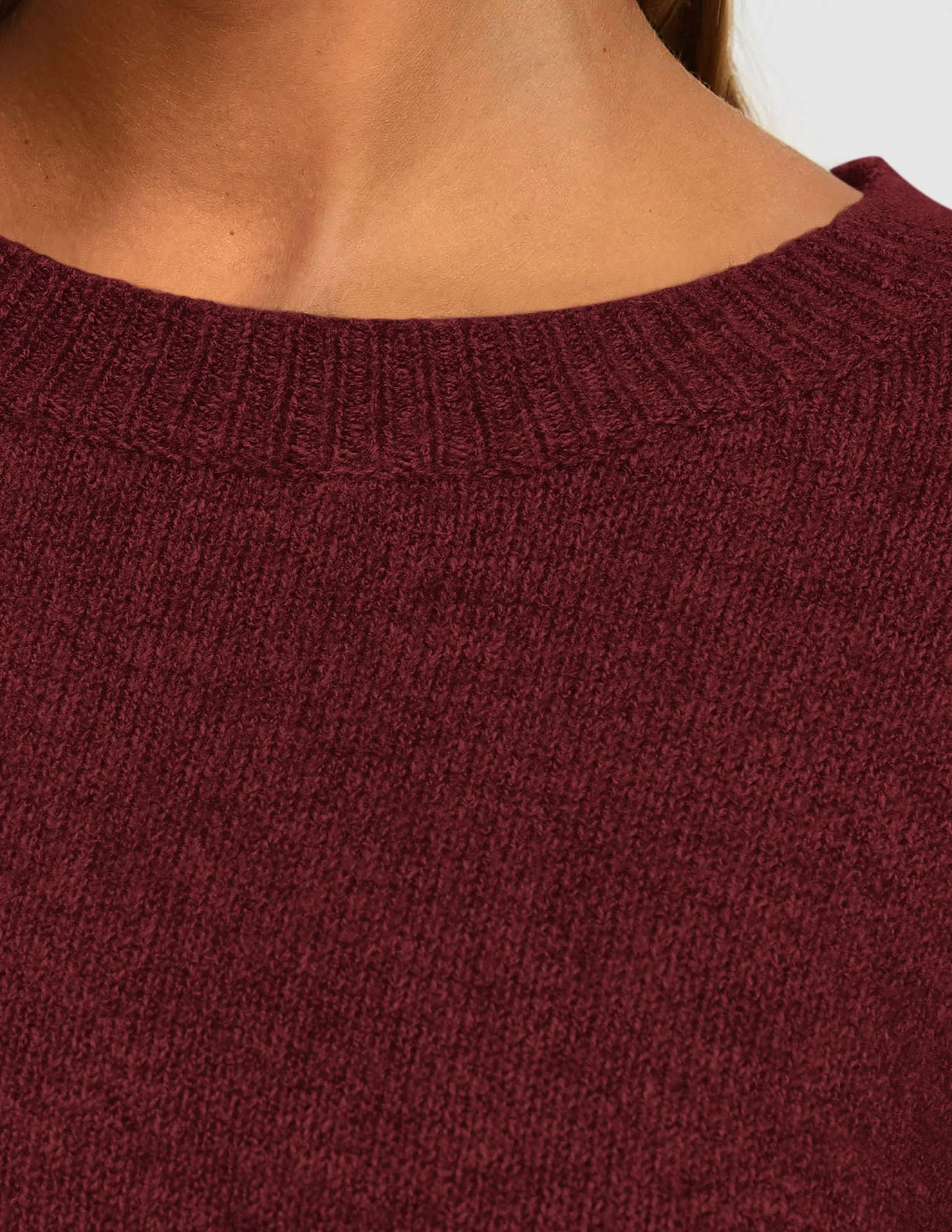 Casual Crew Neck Long Sleeve Pullover Ribbed Knit Loose Fit Sweaters