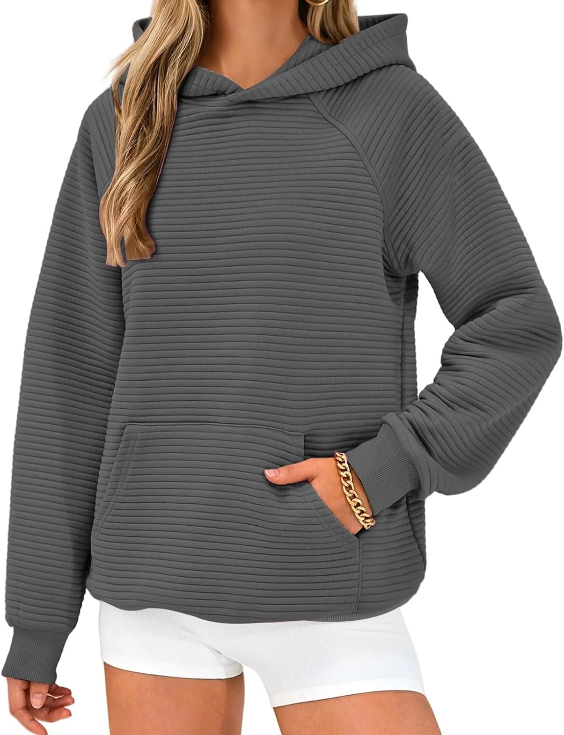 Casual Hoodies for Women Trendy Long Sleeve Sweatshirts Soild Color Oversized Hoodie Fall Pullover
