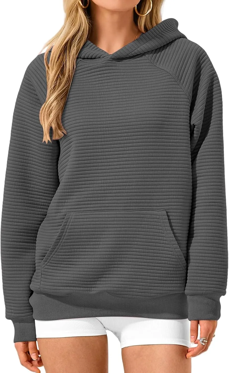 Casual Hoodies for Women Trendy Long Sleeve Sweatshirts Soild Color Oversized Hoodie Fall Pullover