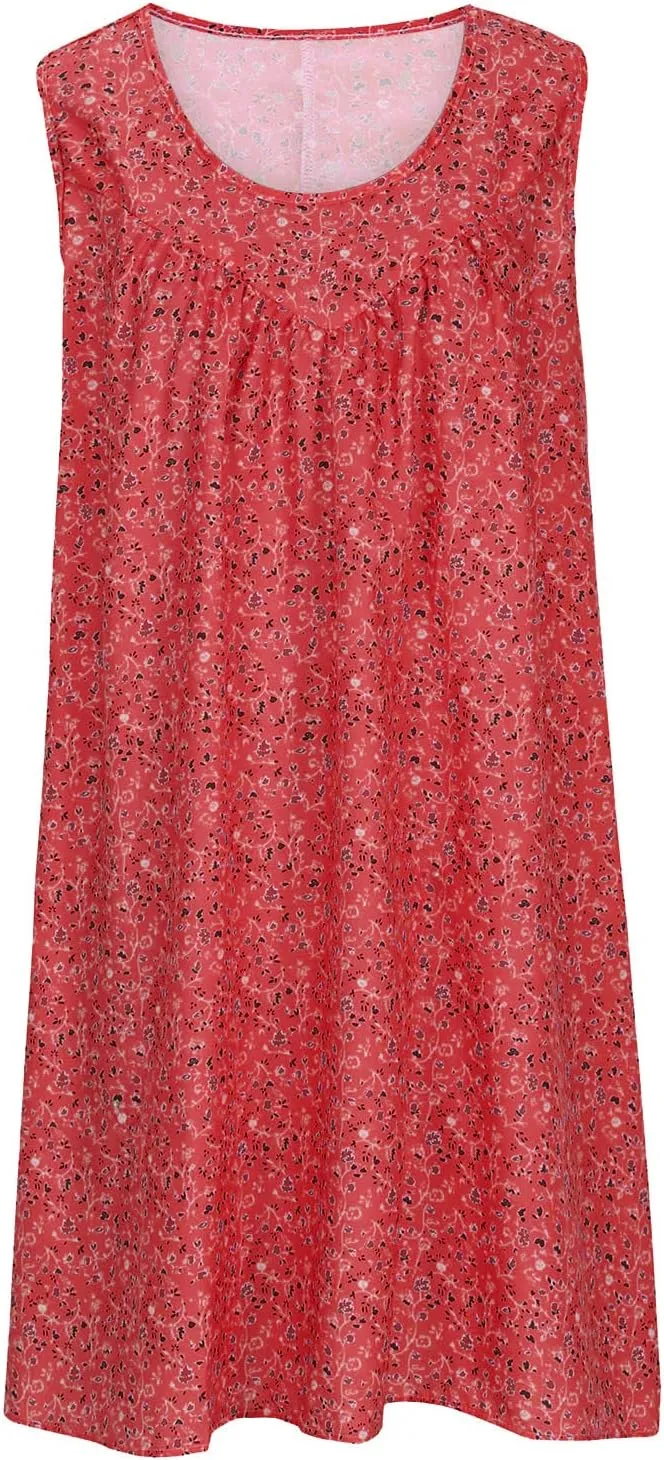 Ceboyel Women 2024 Casual Beach Sundresses Flowy Summer Tank Dress Scoop Neck Sleeveless Sun Dresses Trendy Vacation Clothing