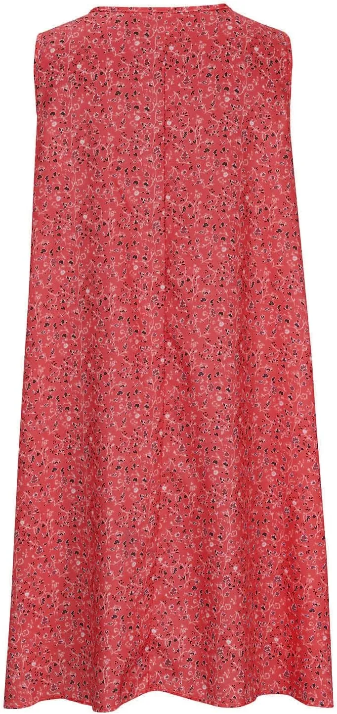 Ceboyel Women 2024 Casual Beach Sundresses Flowy Summer Tank Dress Scoop Neck Sleeveless Sun Dresses Trendy Vacation Clothing