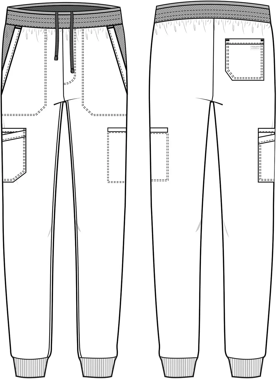 Cherokee Men's Jogger Modern fit mid-Rise Pull-on Bottoms with 6 Pockets and Elastic Waistband WW251