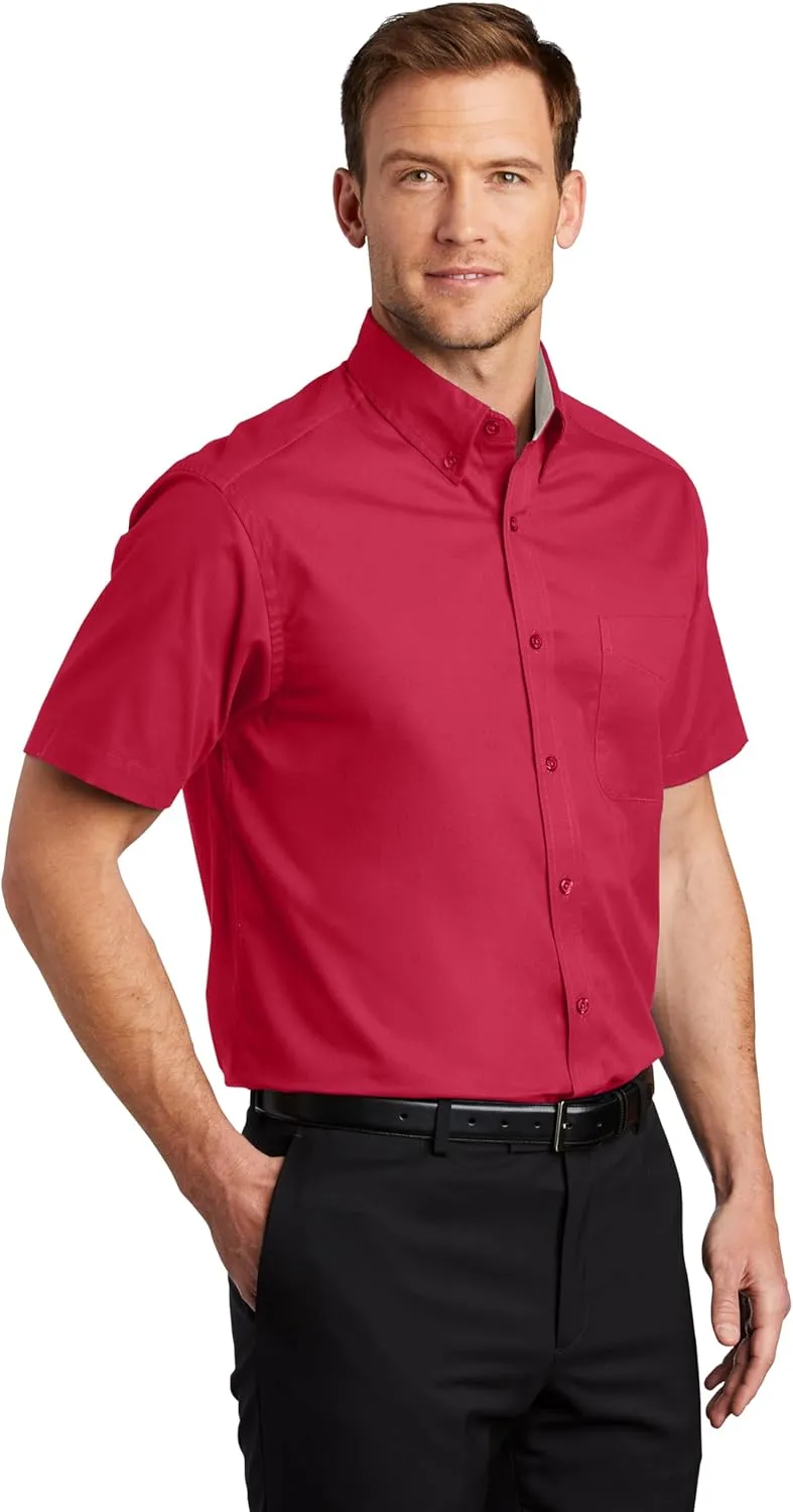 Clothe Co. Men's Short Sleeve Button Down Shirt with Front Pocket (Available in Big & Tall)