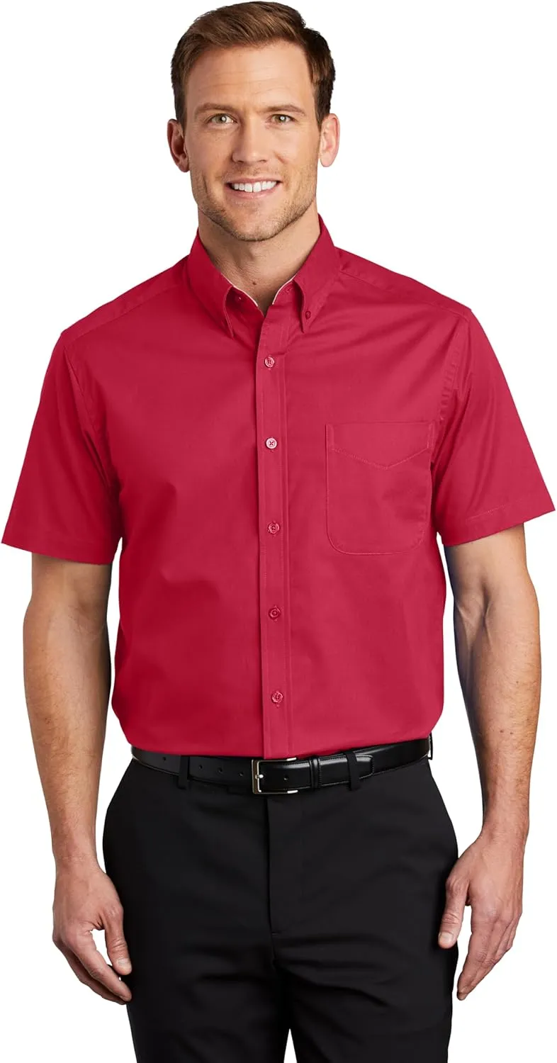 Clothe Co. Men's Short Sleeve Button Down Shirt with Front Pocket (Available in Big & Tall)