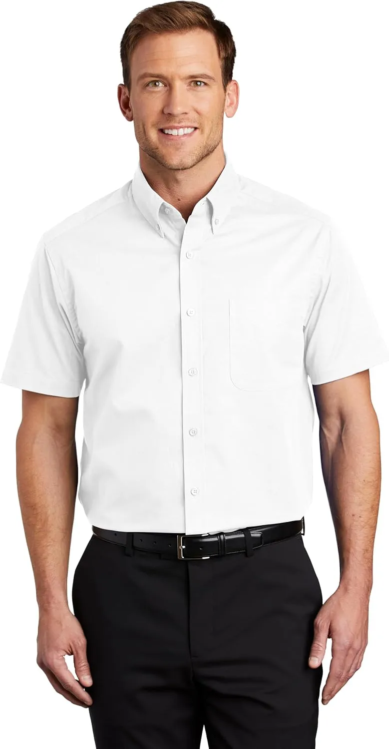 Clothe Co. Men's Short Sleeve Button Down Shirt with Front Pocket (Available in Big & Tall)