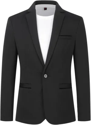 Cloudstyle Mens Casual Sport Coat 1 Button Slim Fit Suit Jacket Business Daily Blazer