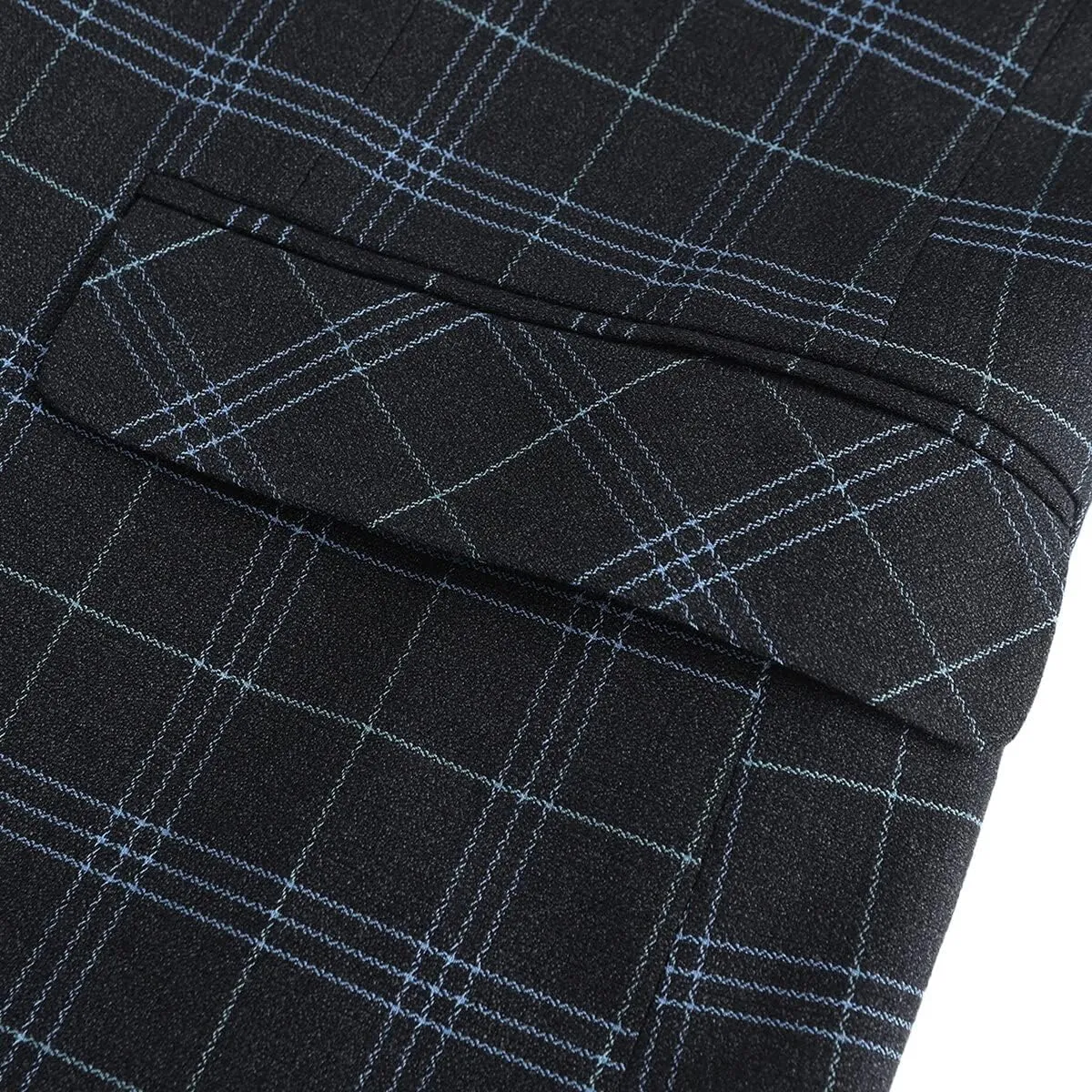 Cloudstyle Mens Formal Suit Jacket Blazer Plaid 2 Button Closure Prom Business Sport Coat