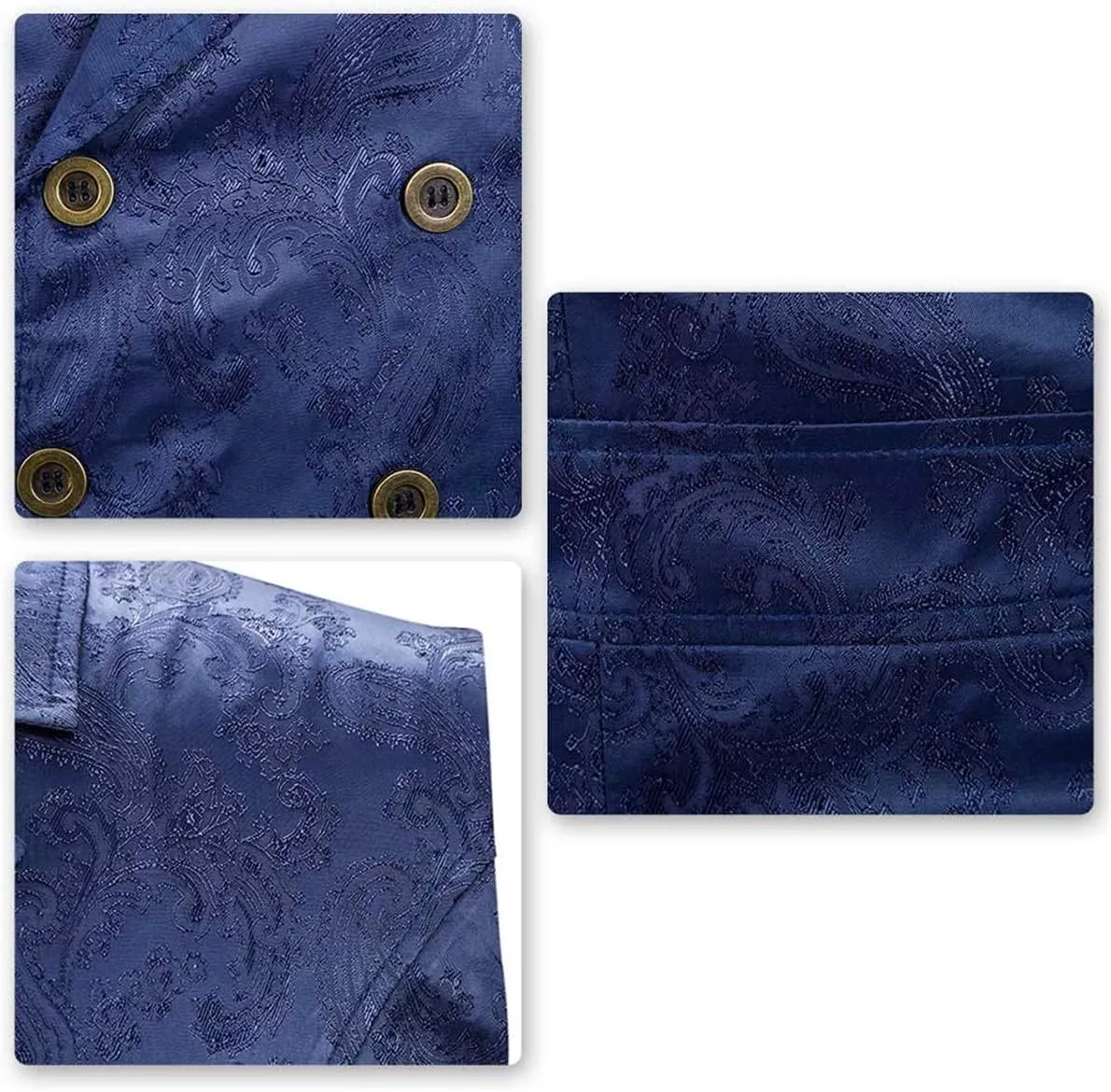 Cloudstyle Mens Paisley Dress Vest Gothic Steampunk Waistcoat Floral Sleeveless Tailcoat