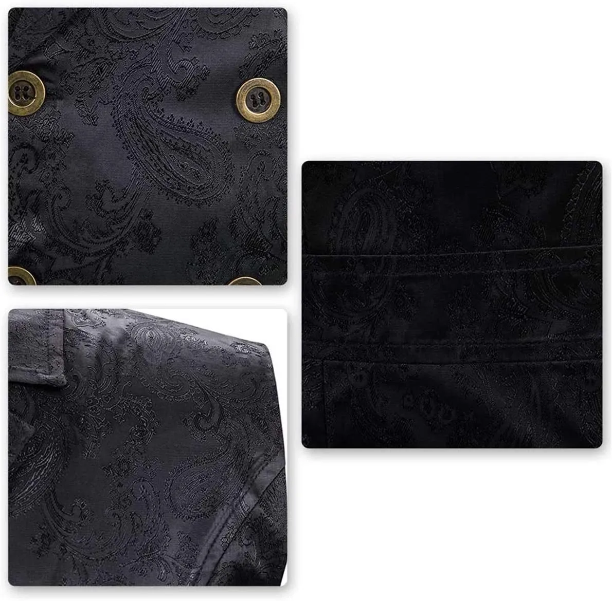 Cloudstyle Mens Paisley Dress Vest Gothic Steampunk Waistcoat Floral Sleeveless Tailcoat