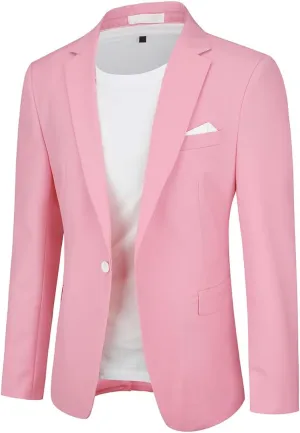Cloudstyle Men's Suit Jacket One Button Slim Fit Sport Coat Business Daily Blazer