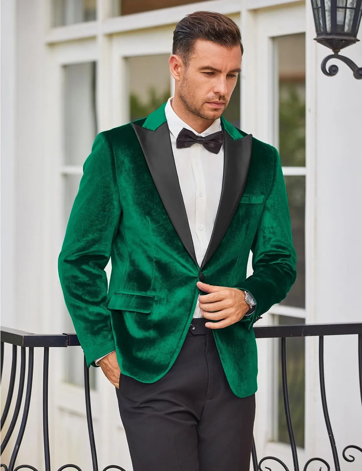 COOFANDY Mens Wedding Tuxedo Jacket Slim Fit Velvet Blazer One Button Suit Jacket for Prom Dinner Party