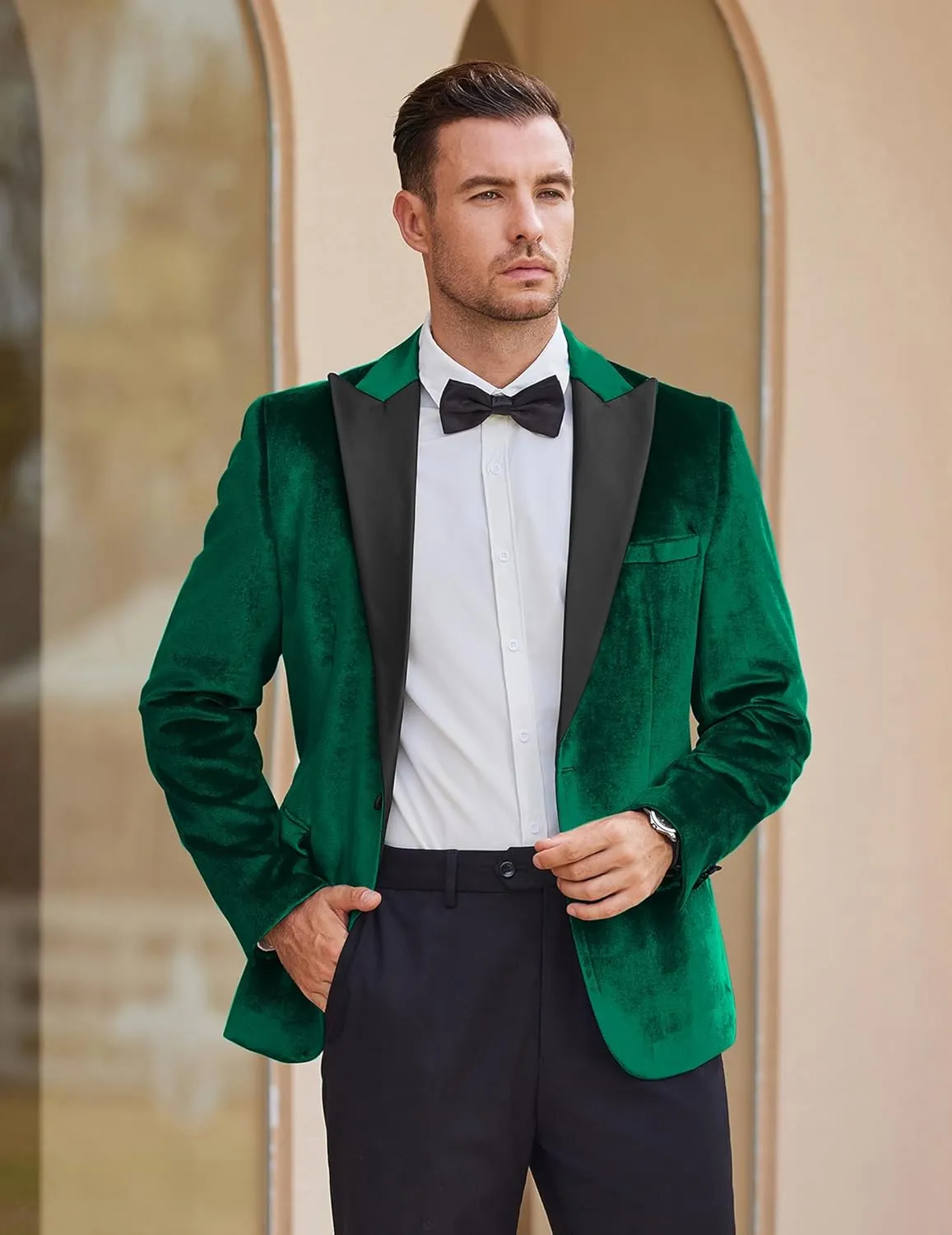 COOFANDY Mens Wedding Tuxedo Jacket Slim Fit Velvet Blazer One Button Suit Jacket for Prom Dinner Party