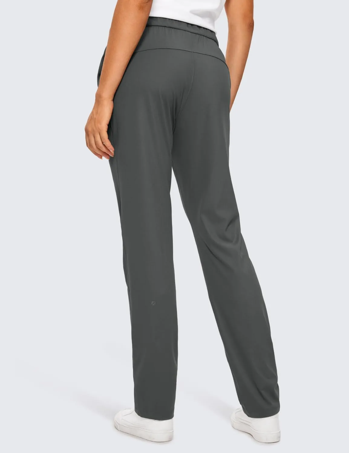 CRZ YOGA 4-Way Stretch Full Length Golf Pants for Women Tall 31" - Travel Sweatpants Workout Trousers with Pockets