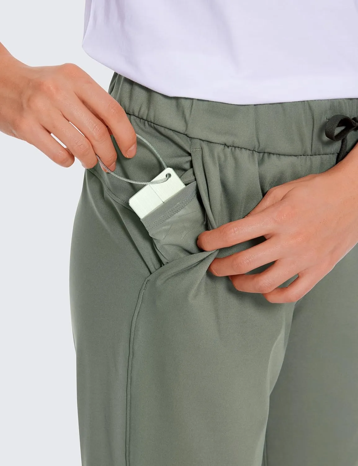 CRZ YOGA Womens 4-Way Stretch Ankle Golf Pants 7/8 Casual Dress Work Athletic Travel Workout Sweatpants with Pockets
