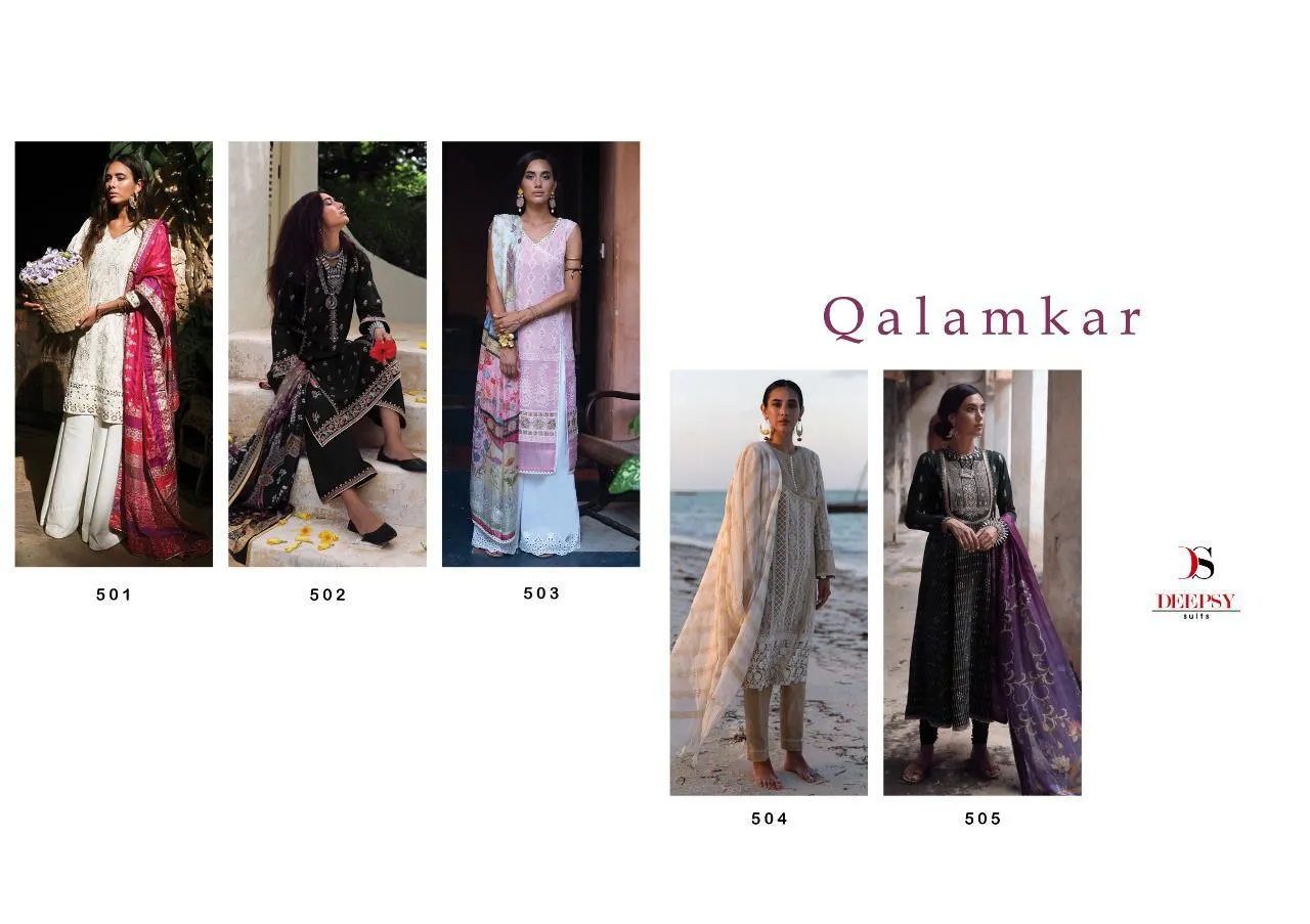 DEEPSY SUIT QALAMKAR COTTON FABRIC WITH EMBROIDERY WORK SUITS