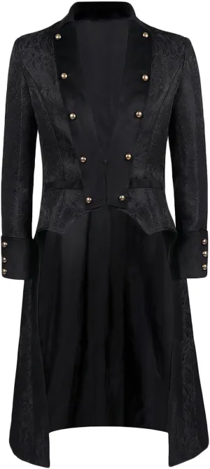 Dgoopd Mens Vintage Tailcoat Jacket Gothic Victorian Frock Coat Steampunk Gothic Medieval Jacket Victorian Halloween Costume