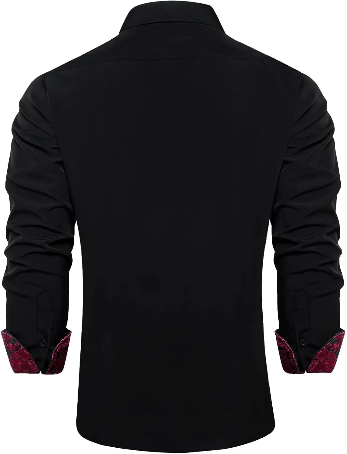 DiBanGu Men's Dress Shirt Stain Shield Long Sleeve Shirts Casual Inner Contrast Button Down Shirt for Formal Business