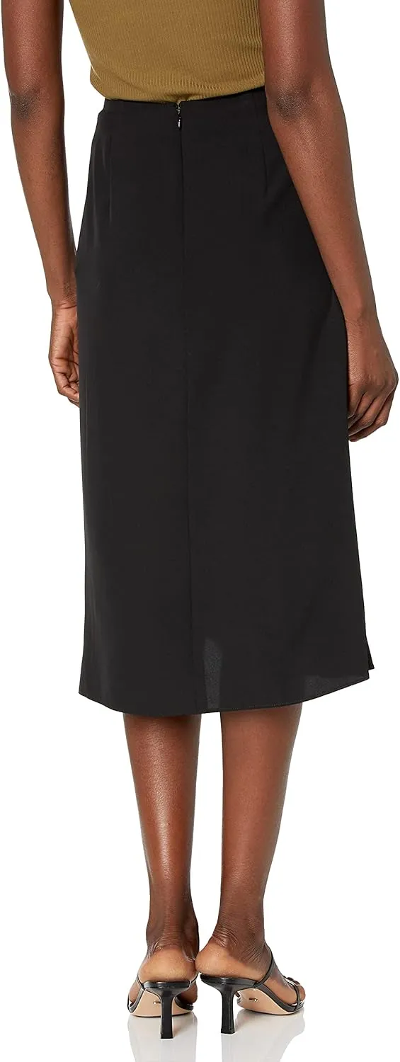 DKNY Women's Pull on Pleated Everyday Midi Skirt