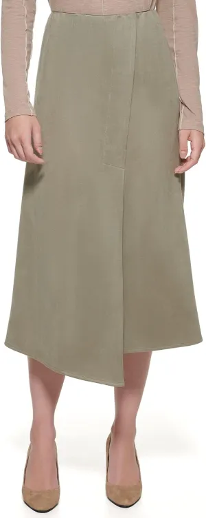 DKNY Women's Wrap Midi Pull-on Sportswear Skirt