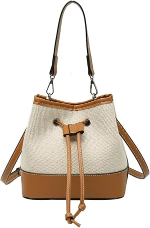 Drawstring Hobo Bucket Purse Womens Drawstring Bucket Bag Shoulder Handbags with Detachable Straps PU Leather Handbag