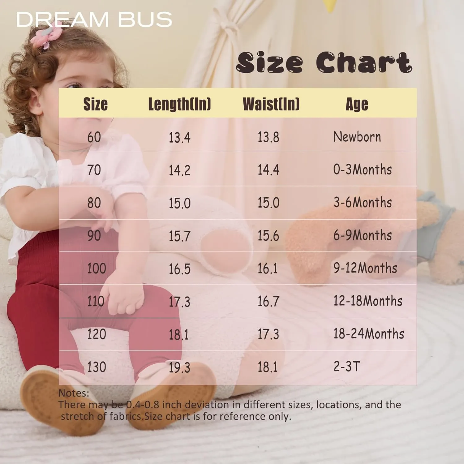 DREAM BUS 5 Pack Toddler Girl Pants Baby Girl Solid Ribbed Pants Toddler Girls Bottoms Leggings Newborn Cotton Jogger