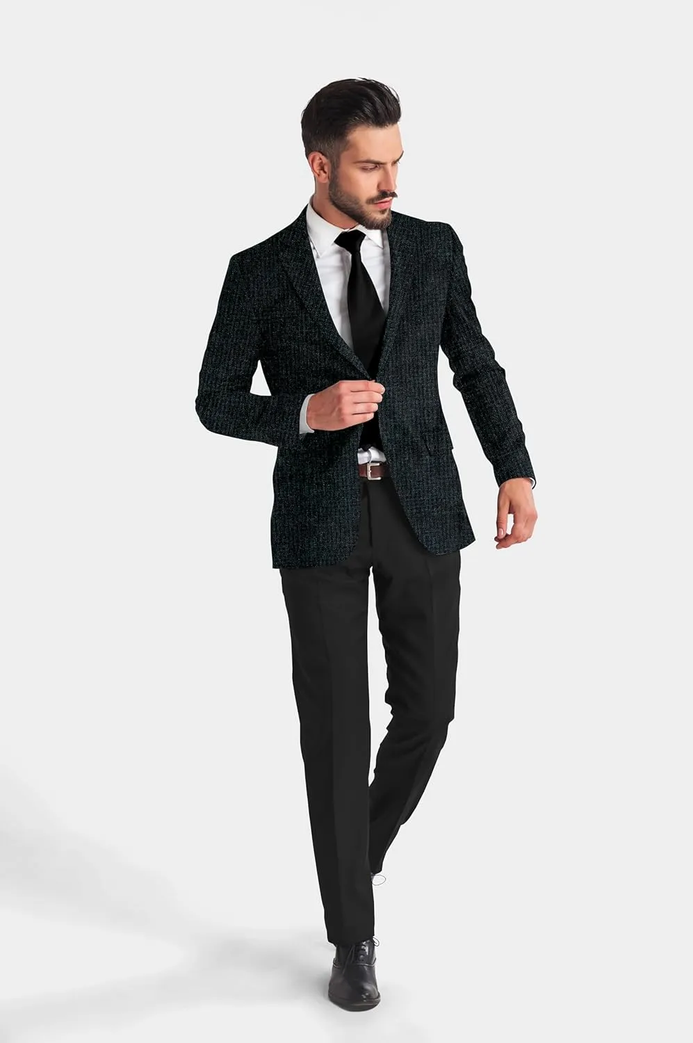 Elina fashion Men's Terry Rayon Spread Collar Jacket Suit Blazer for Christmas, Wedding Festival