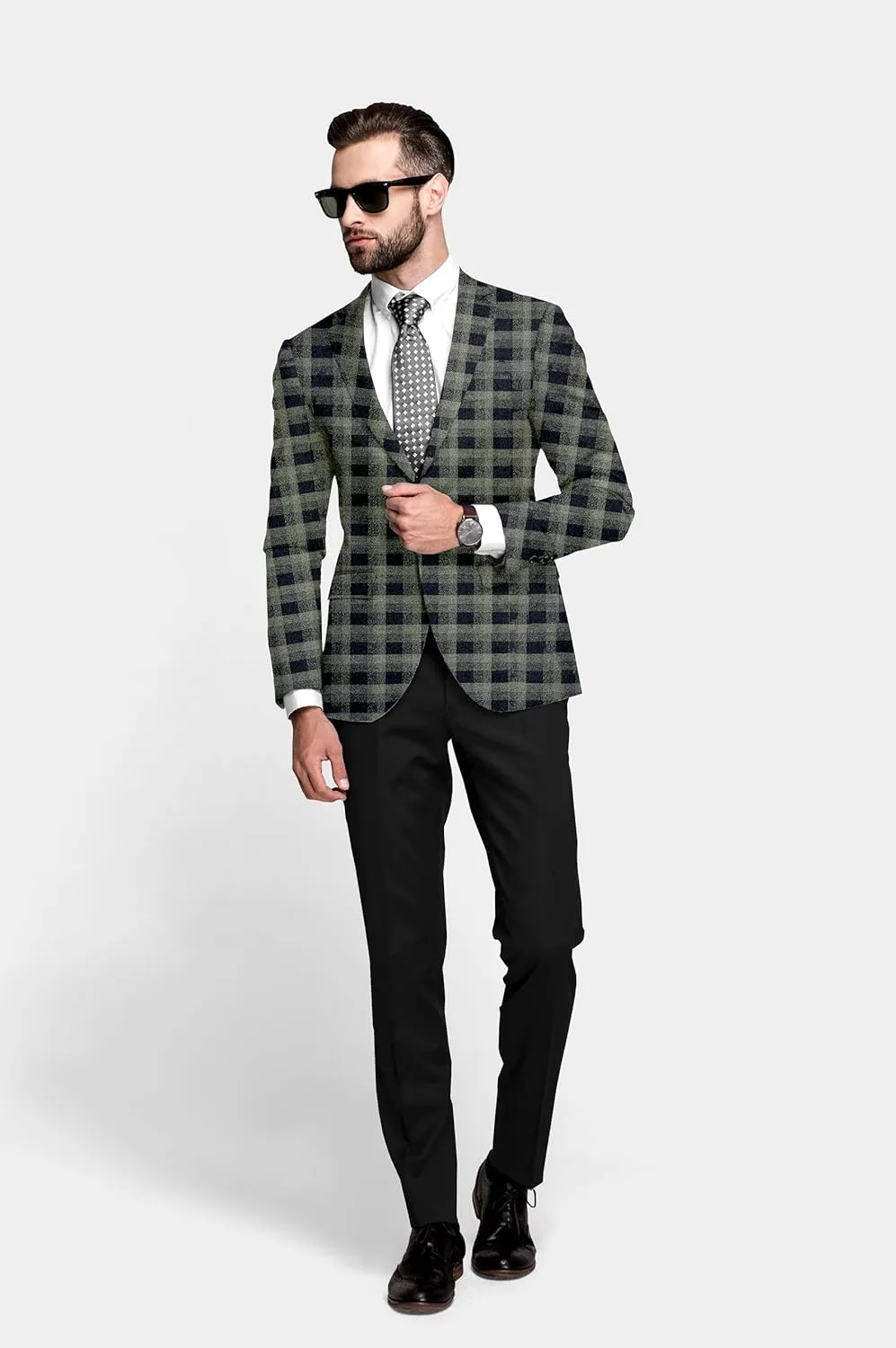 Elina fashion Men's Terry Rayon Spread Collar Jacket Suit Blazer for Christmas, Wedding Festival