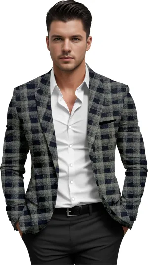 Elina fashion Men's Terry Rayon Spread Collar Jacket Suit Blazer for Christmas, Wedding Festival
