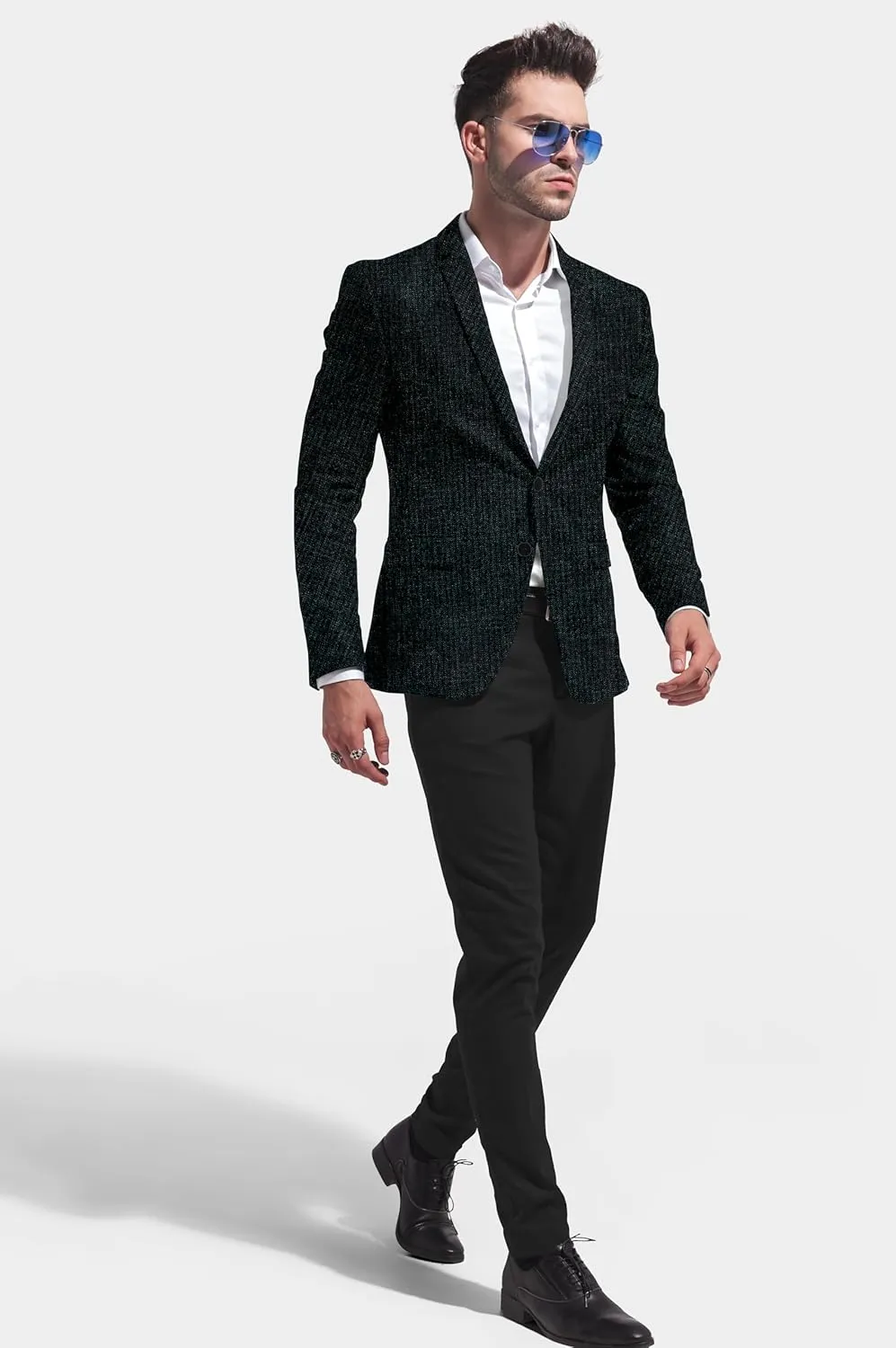 Elina fashion Men's Terry Rayon Spread Collar Jacket Suit Blazer for Christmas, Wedding Festival