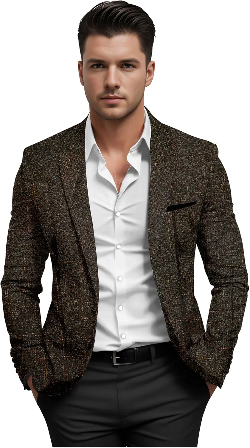 Elina fashion Men's Terry Rayon Spread Collar Jacket Suit Blazer for Christmas, Wedding Festival