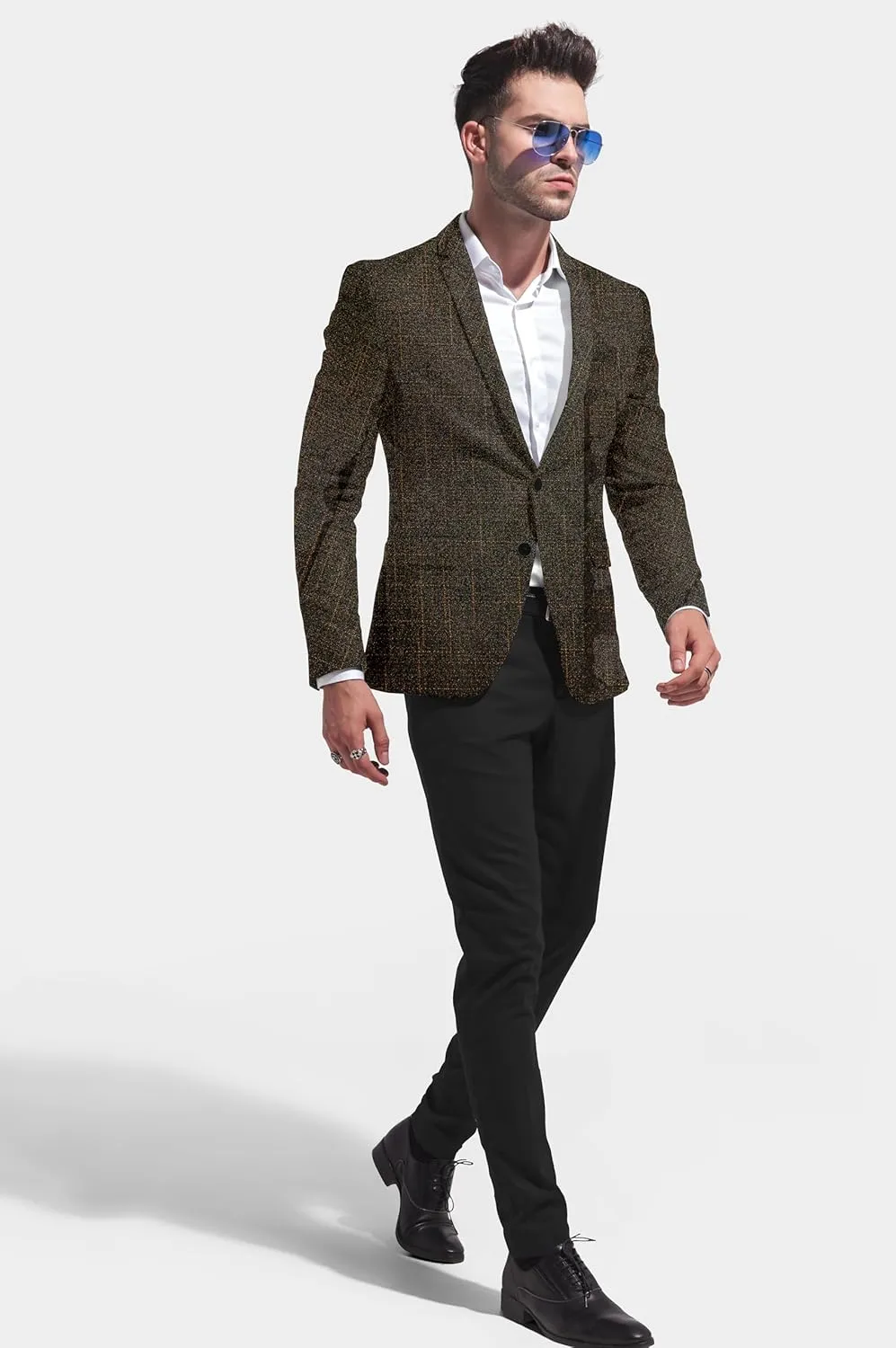 Elina fashion Men's Terry Rayon Spread Collar Jacket Suit Blazer for Christmas, Wedding Festival