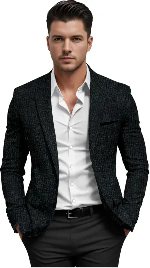 Elina fashion Men's Terry Rayon Spread Collar Jacket Suit Blazer for Christmas, Wedding Festival