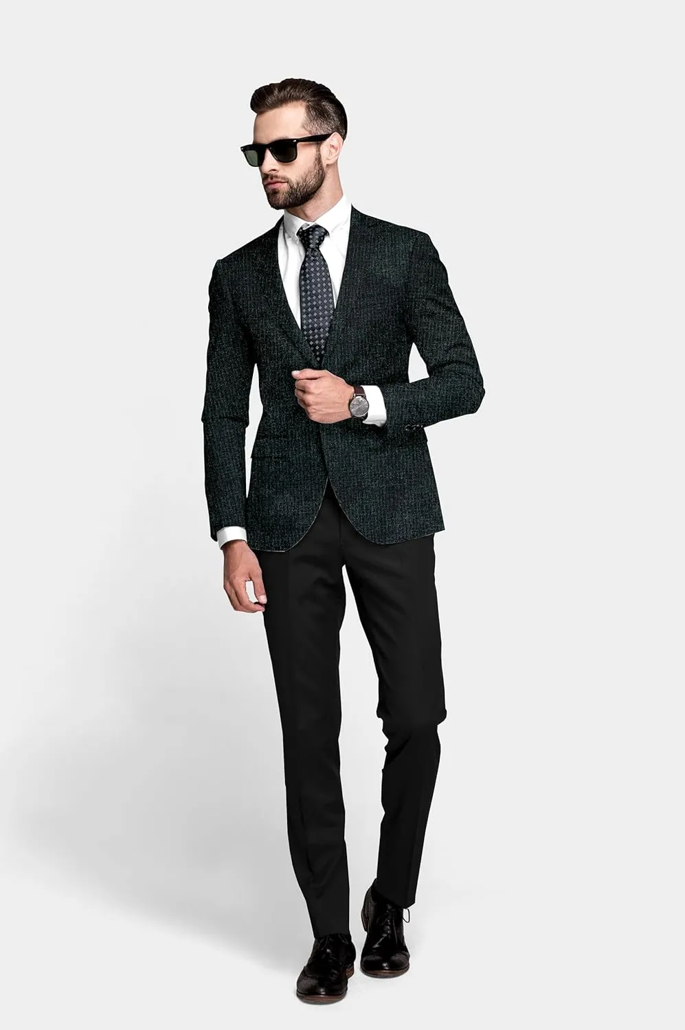 Elina fashion Men's Terry Rayon Spread Collar Jacket Suit Blazer for Christmas, Wedding Festival