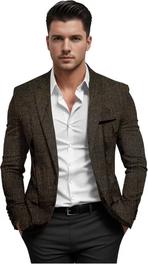 Elina fashion Men's Terry Rayon Spread Collar Jacket Suit Blazer for Christmas, Wedding Festival